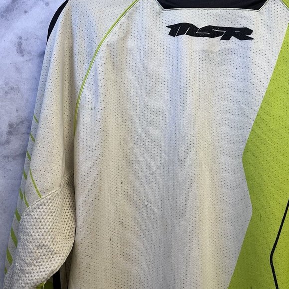MSR Motocross Racing Jersey Mens XL Long Sleeve NXTAir Green White M5 - Picture 9 of 13